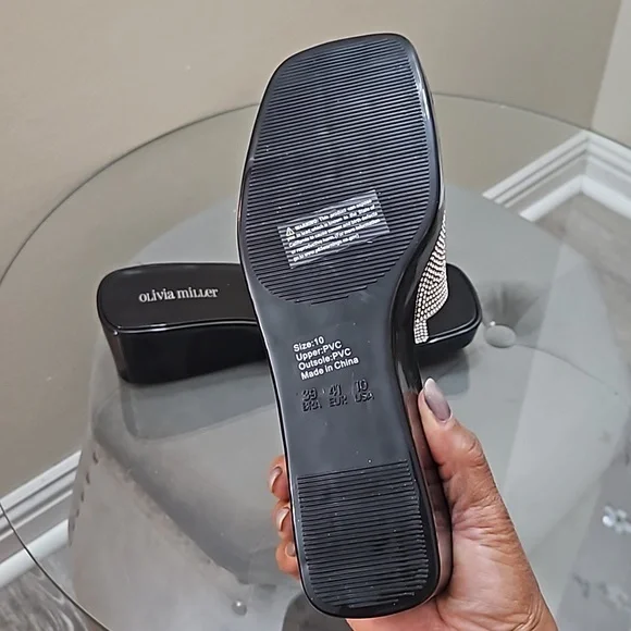 Olivia Miller Rhinestone Slides - Picture 4 of 5